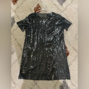 Silver Sequins Party Dress